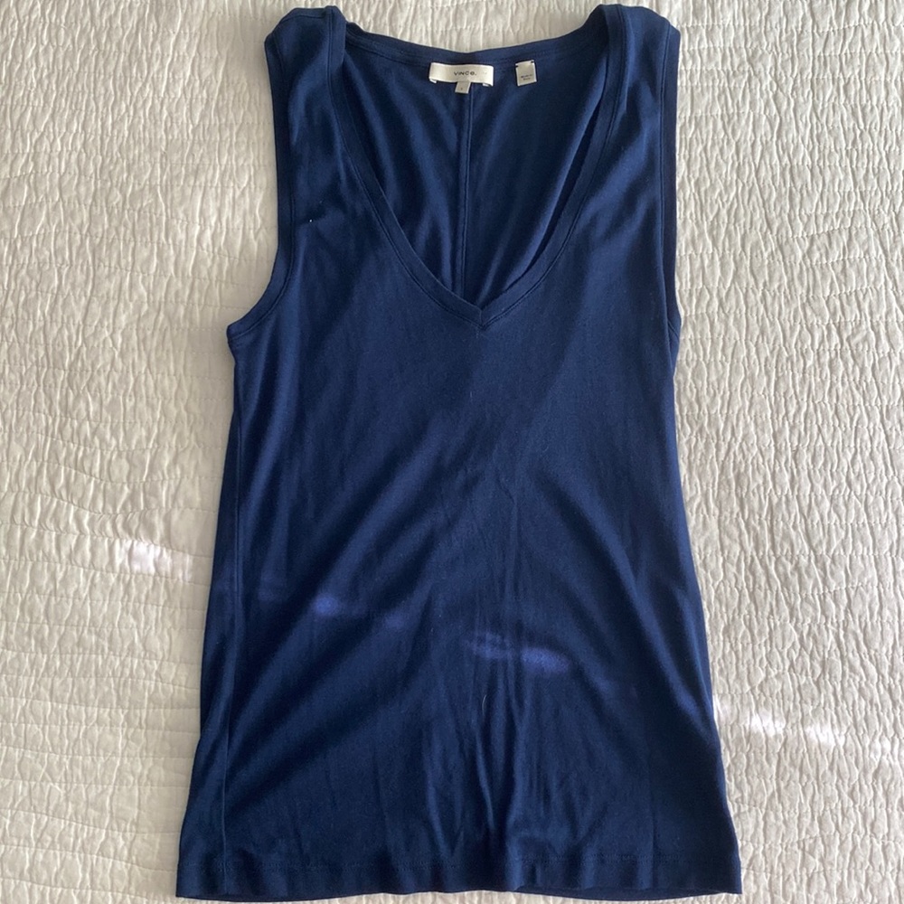 Navy blue Sleeveless V-neck